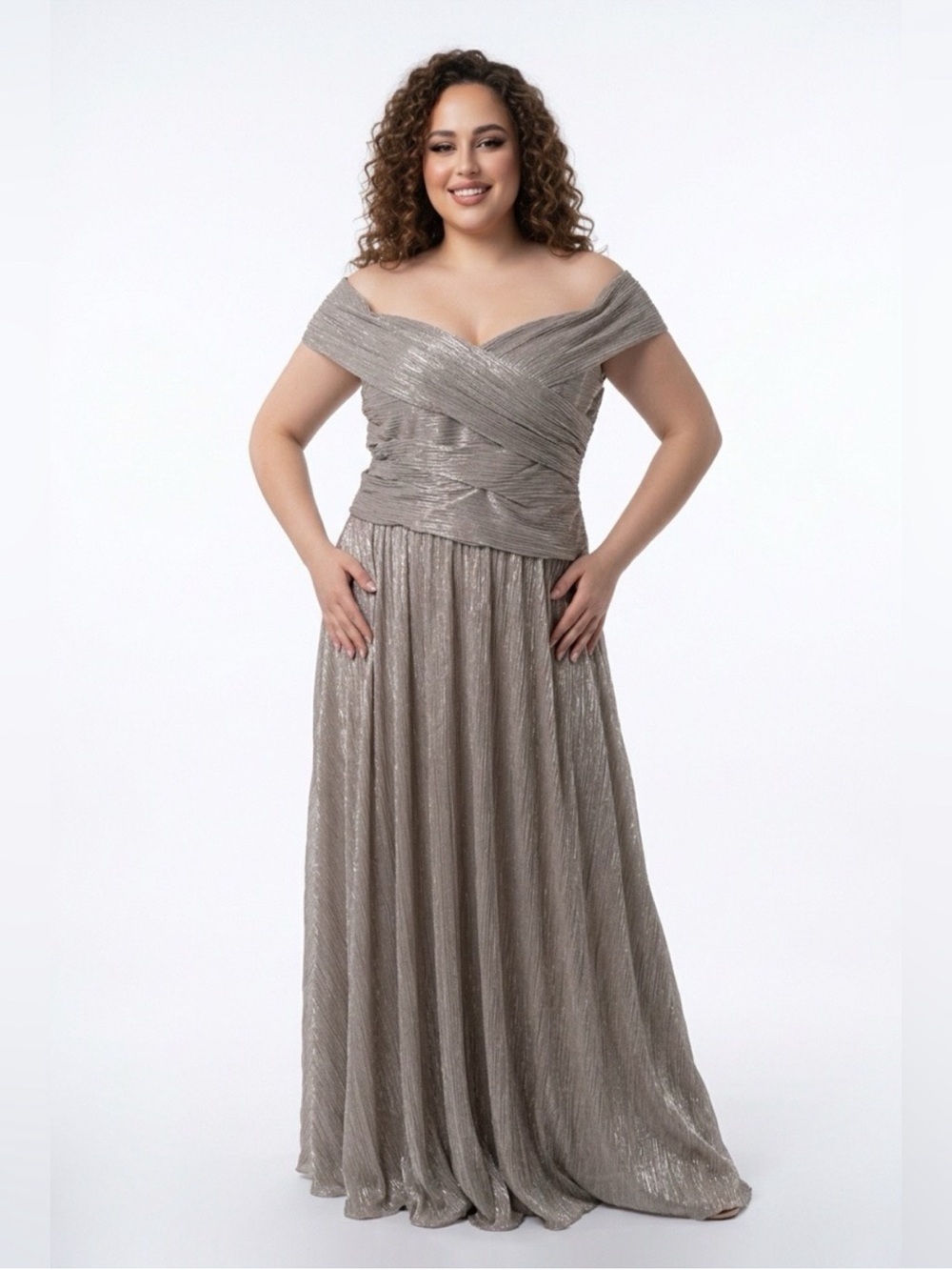 Oleg Cassini metallic gold/blush dress plus size woman’s 18  NWOT